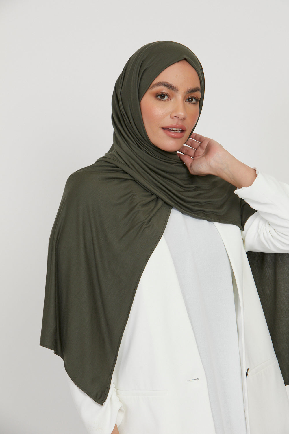 Hijab Jersey Premium - Kaki