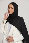 Hijab Jersey Nervuré Bambou Premium - Noir