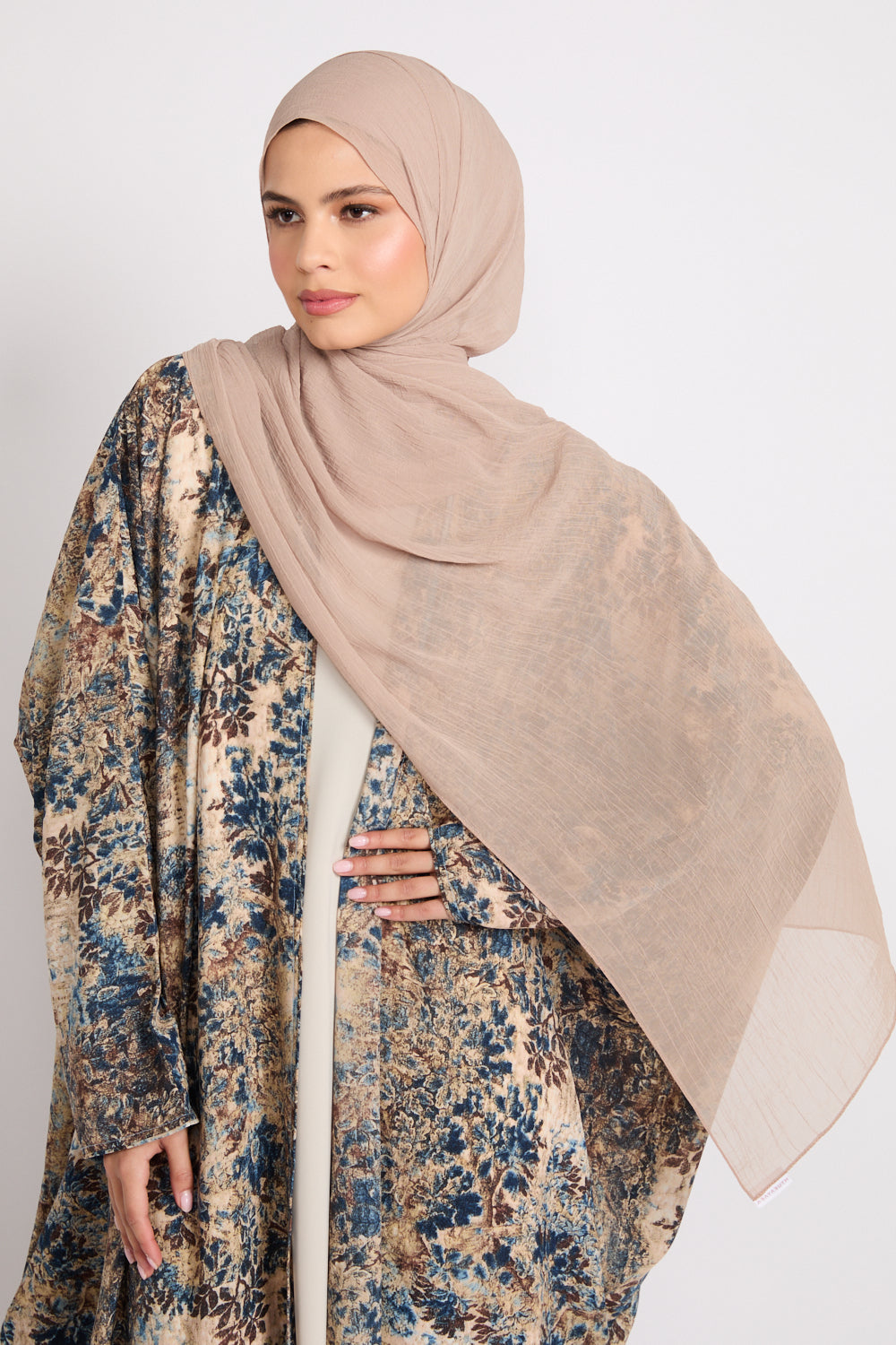 Hijab Froissé Doux Luxe - Avoine Chaude