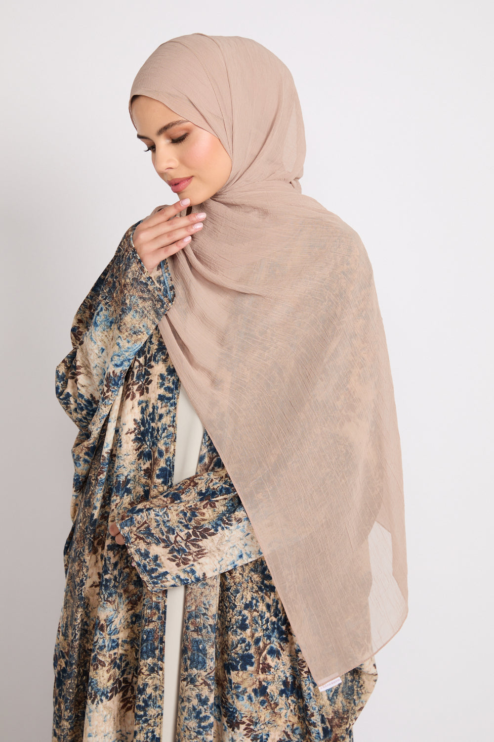 Hijab Froissé Doux Luxe - Avoine Chaude