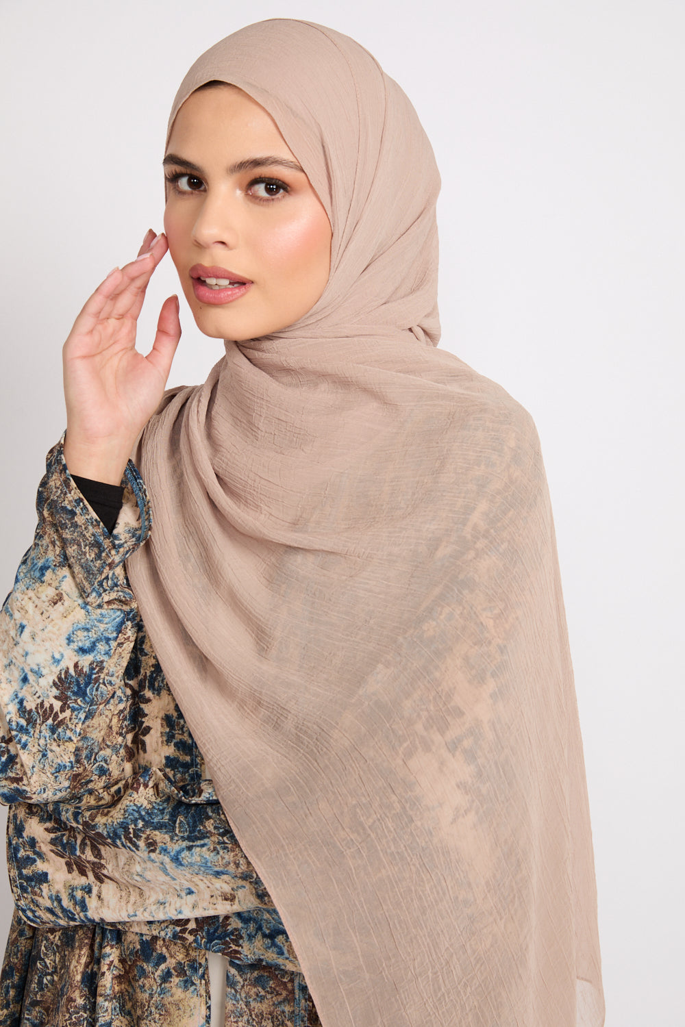Hijab Froissé Doux Luxe - Avoine Chaude