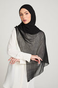 Hijab Froissé Doux Luxe - Noir