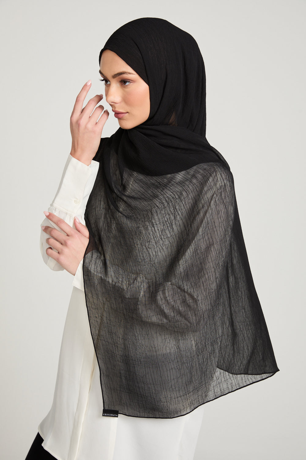 Hijab Froissé Doux Luxe - Noir