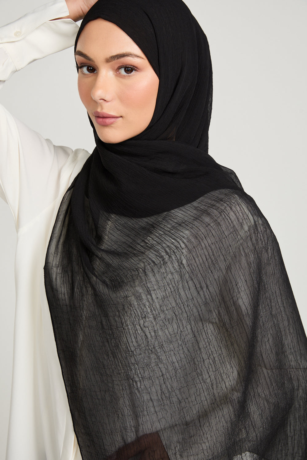 Hijab Froissé Doux Luxe - Noir