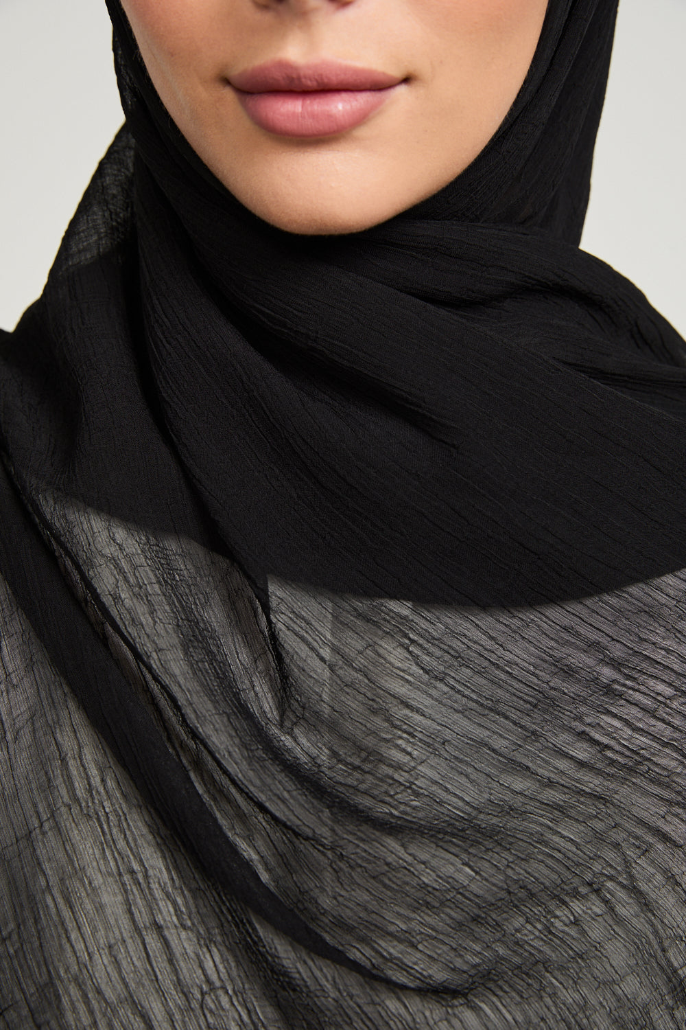 Hijab Froissé Doux Luxe - Noir