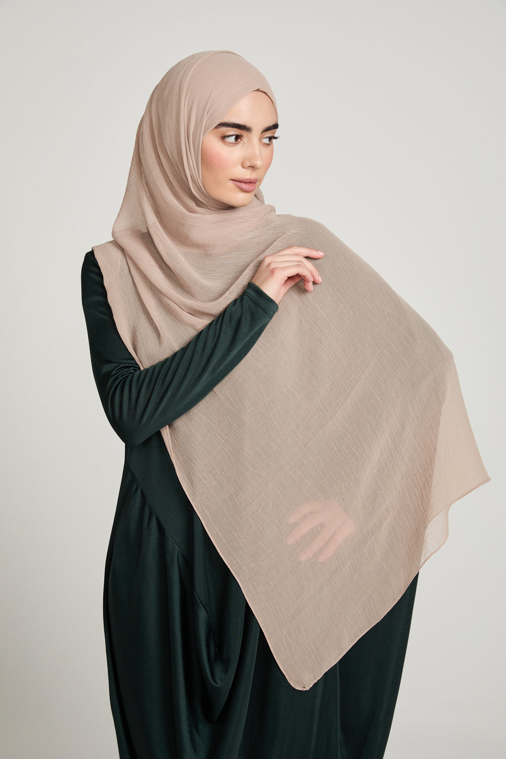 Hijab Froissé Doux Luxe - Avoine Chaude