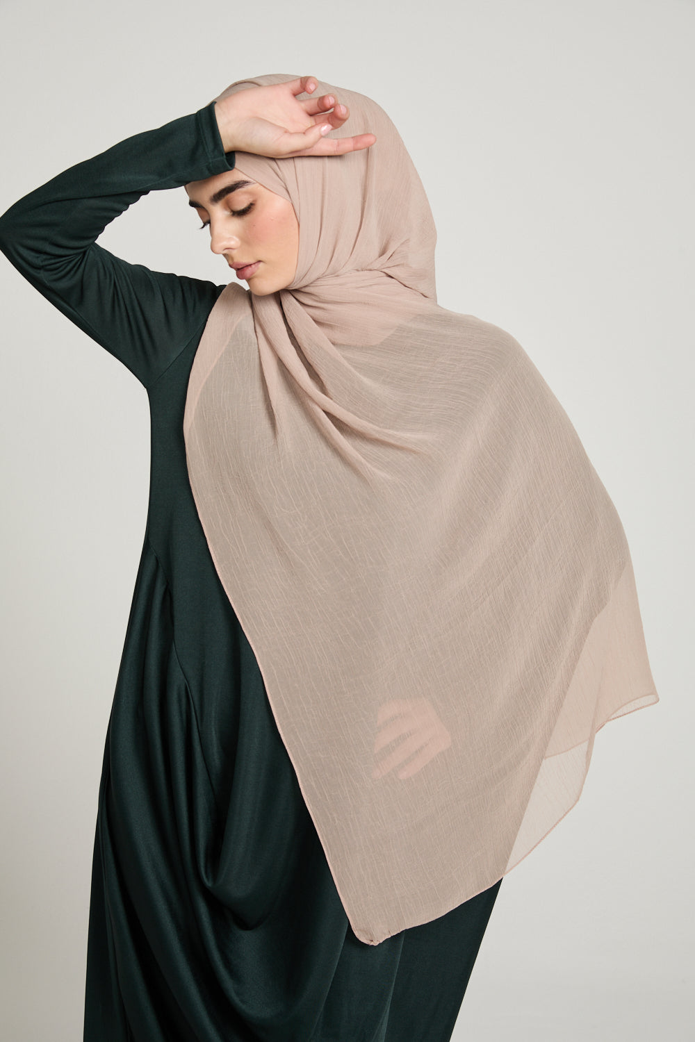 Hijab Froissé Doux Luxe - Avoine Chaude