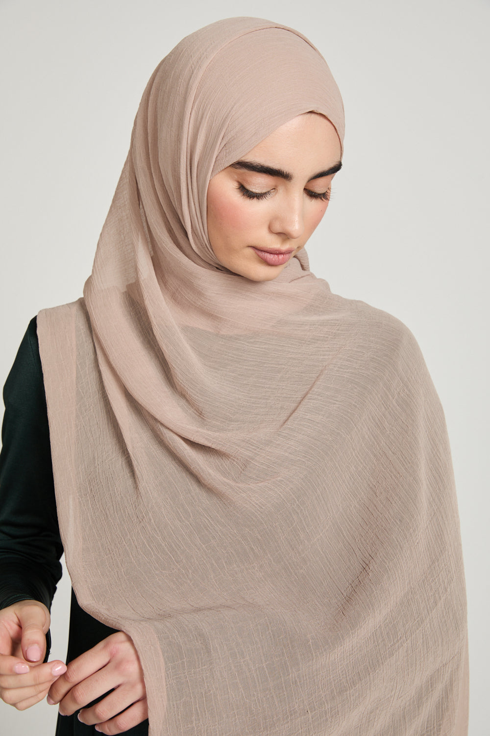 Hijab Froissé Doux Luxe - Avoine Chaude