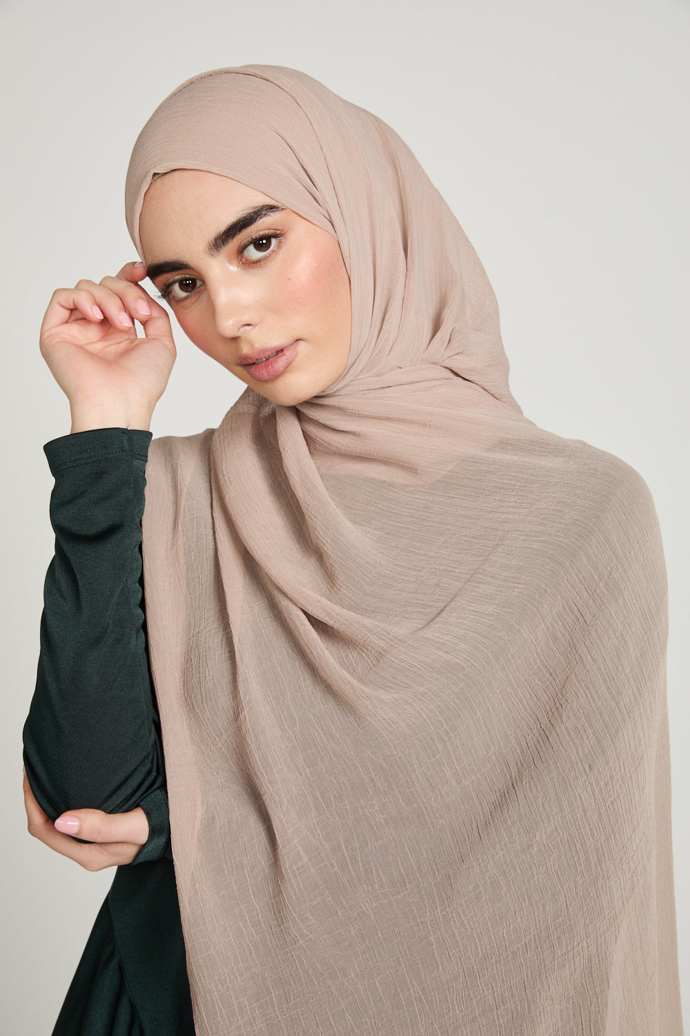 Hijab Froissé Doux Luxe - Avoine Chaude