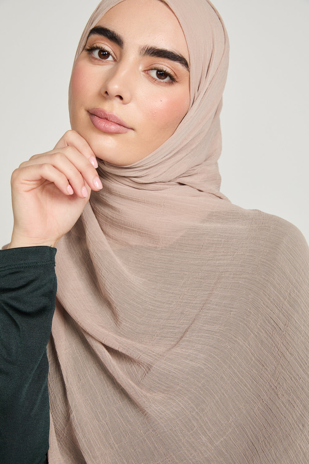 Hijab Froissé Doux Luxe - Avoine Chaude