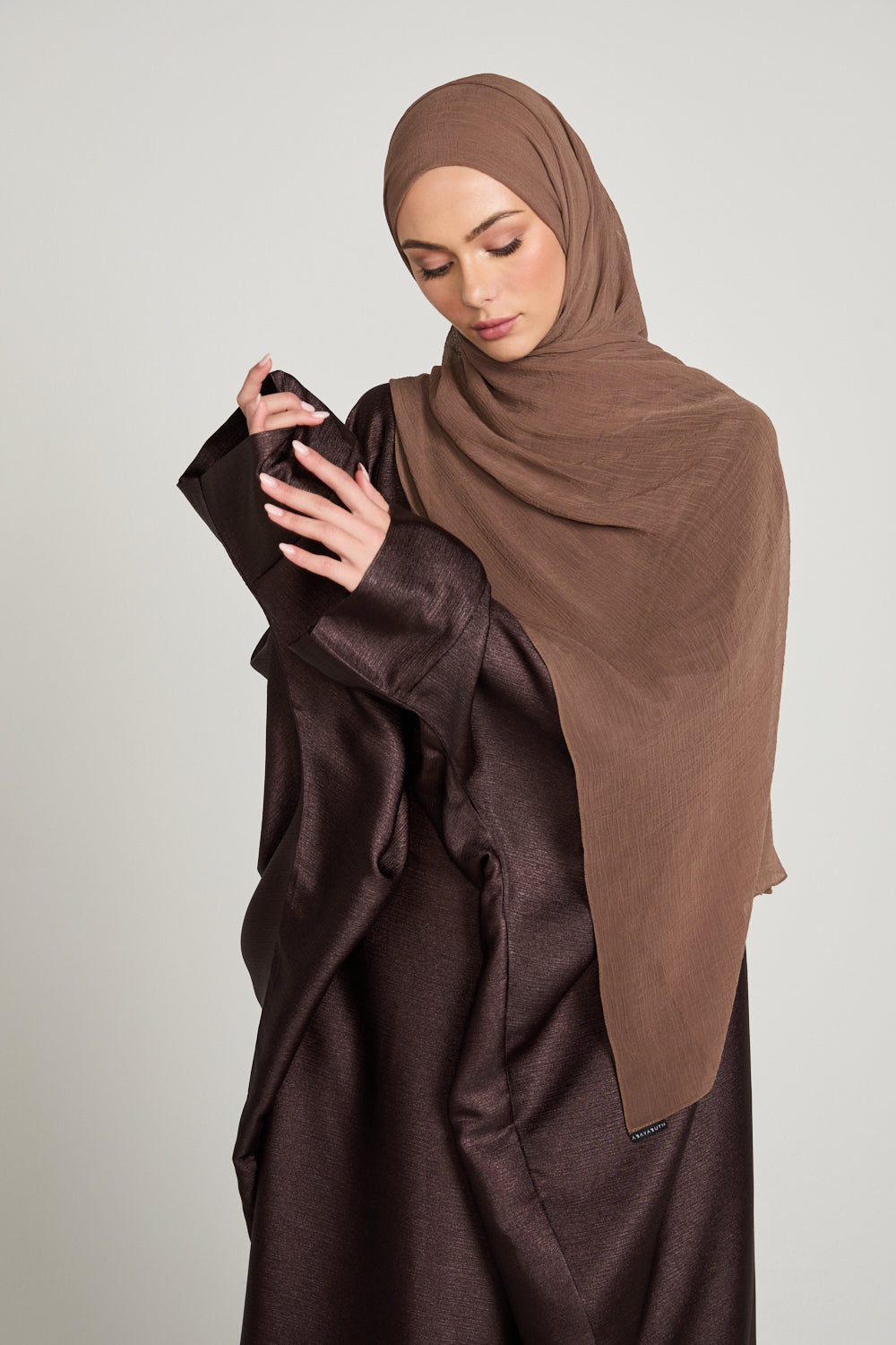 Hijab Froissé Doux Luxe - Caramel Fumé