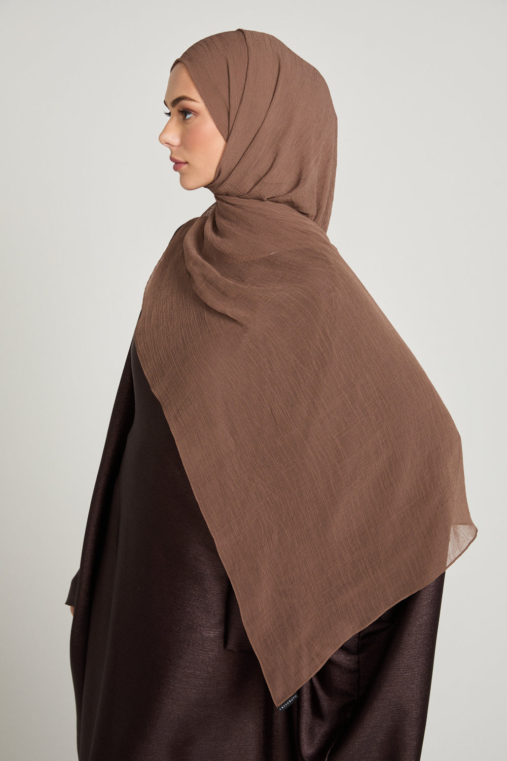 Hijab Froissé Doux Luxe - Caramel Fumé