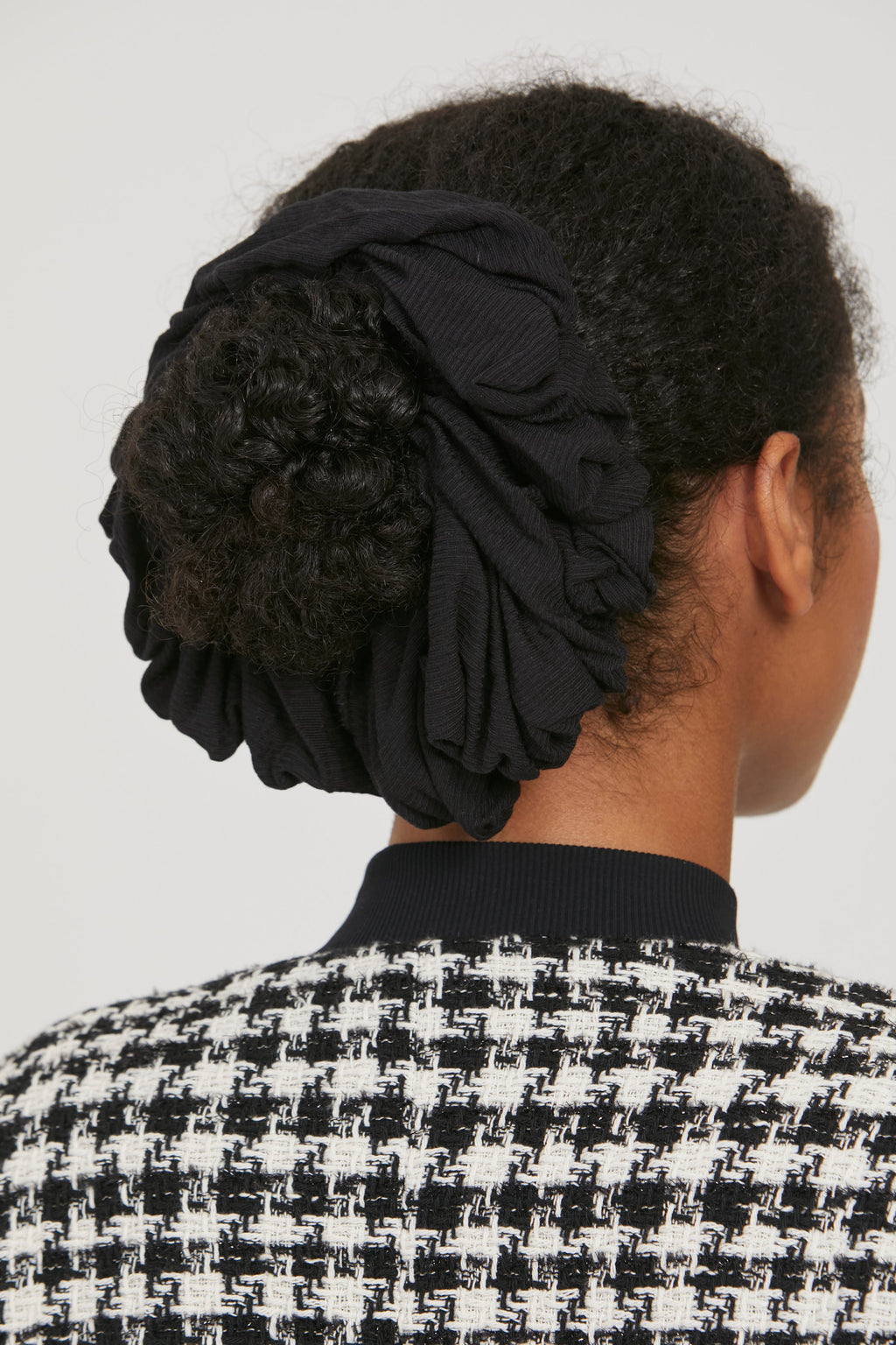Chouchou Volumateur Jersey Bambou - Noir