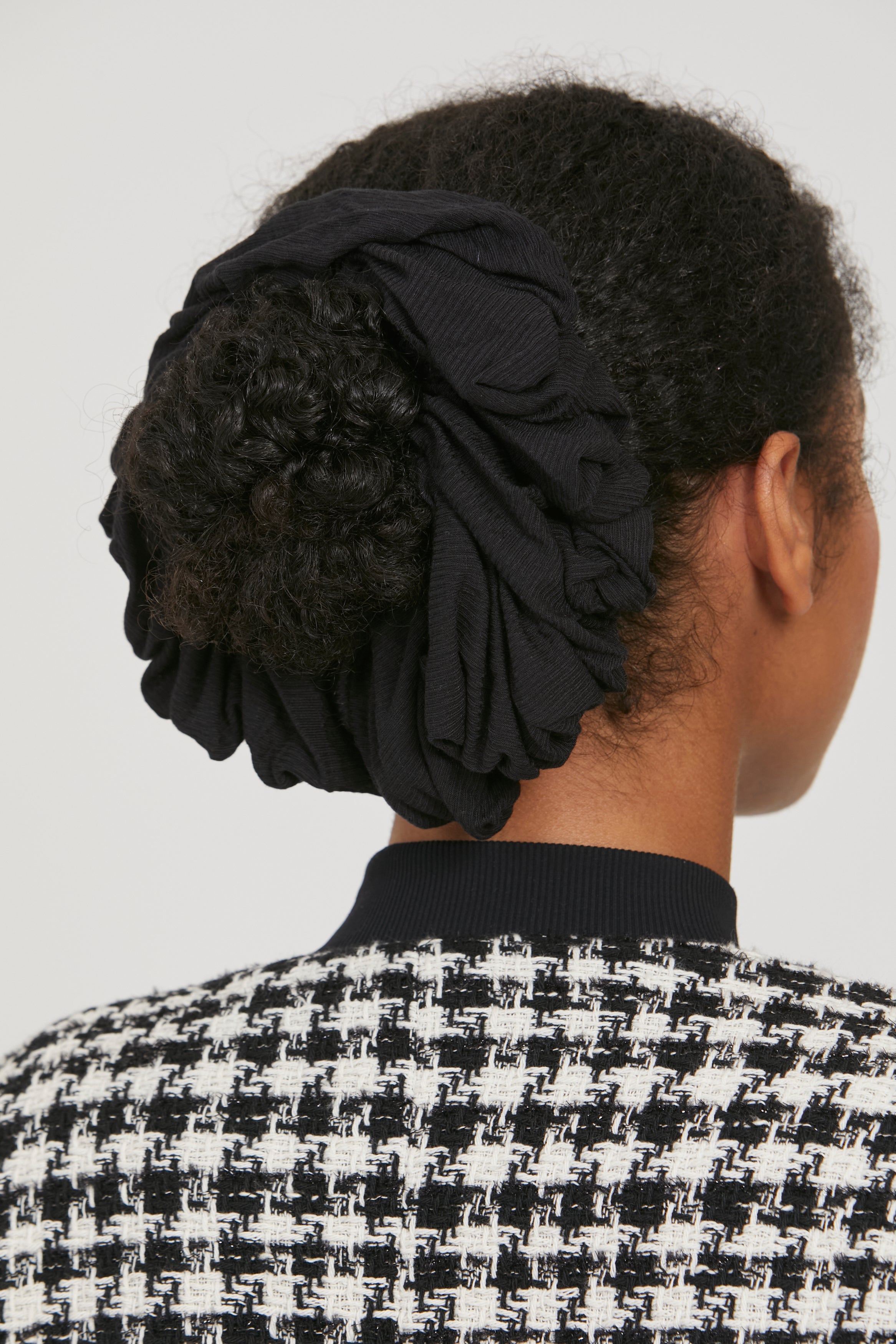 Chouchou Volumateur Jersey Bambou - Noir