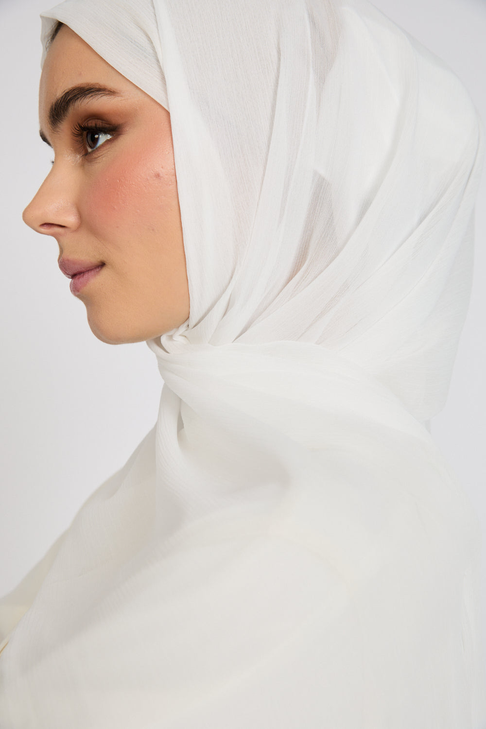Hijab Froissé Doux Luxe - Blanc Cassé