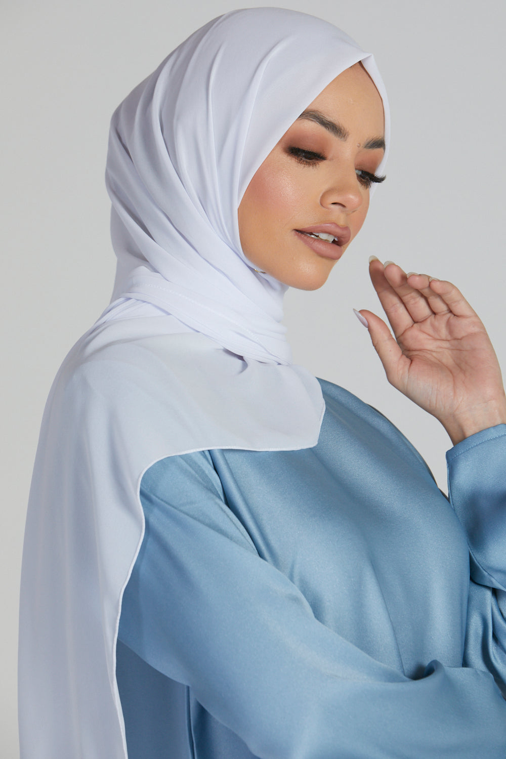 Hijab Georgette Mousseline Luxe - Blanc Pur