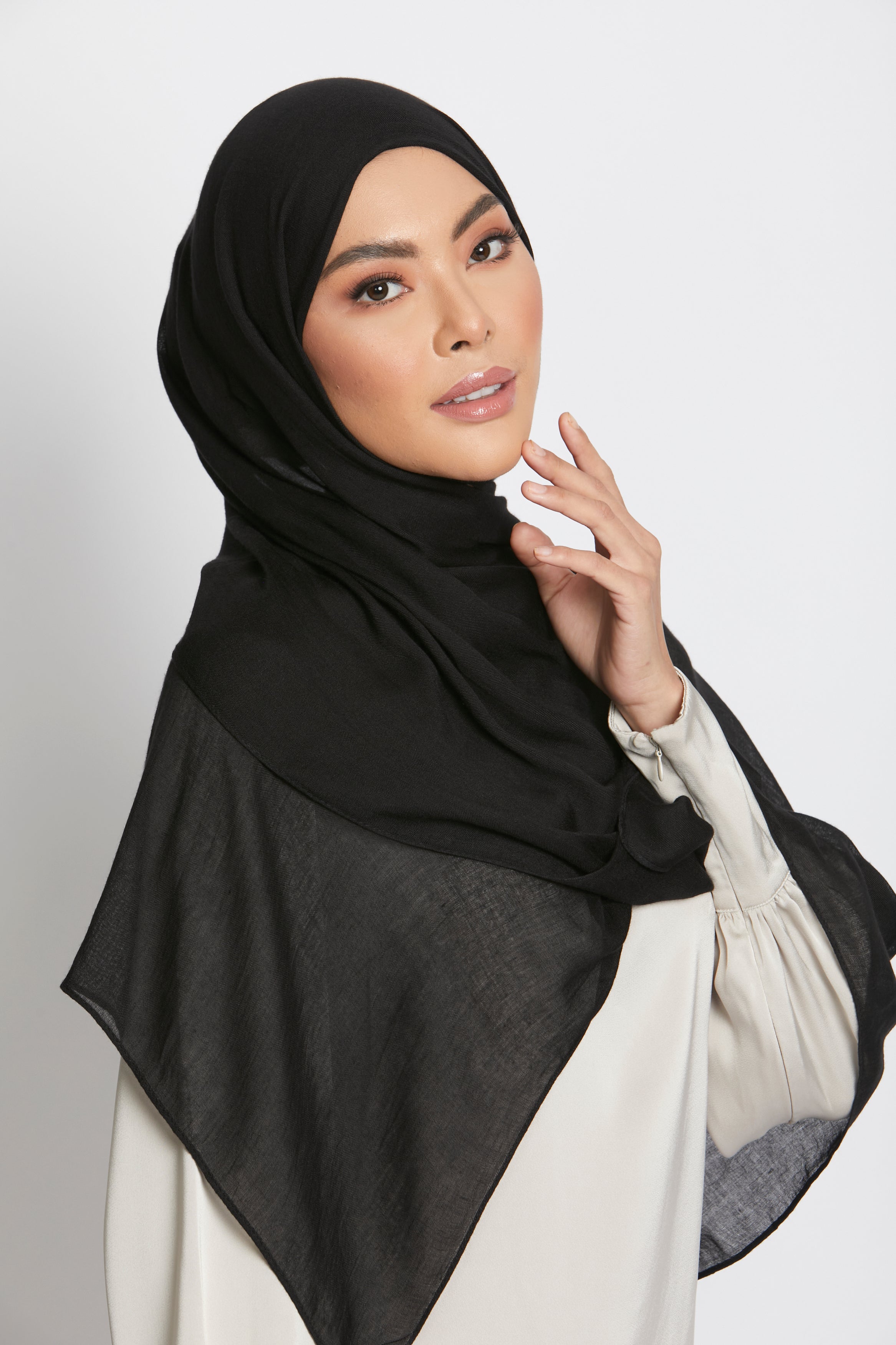 Hijab Viscose Rayon Léger - Noir