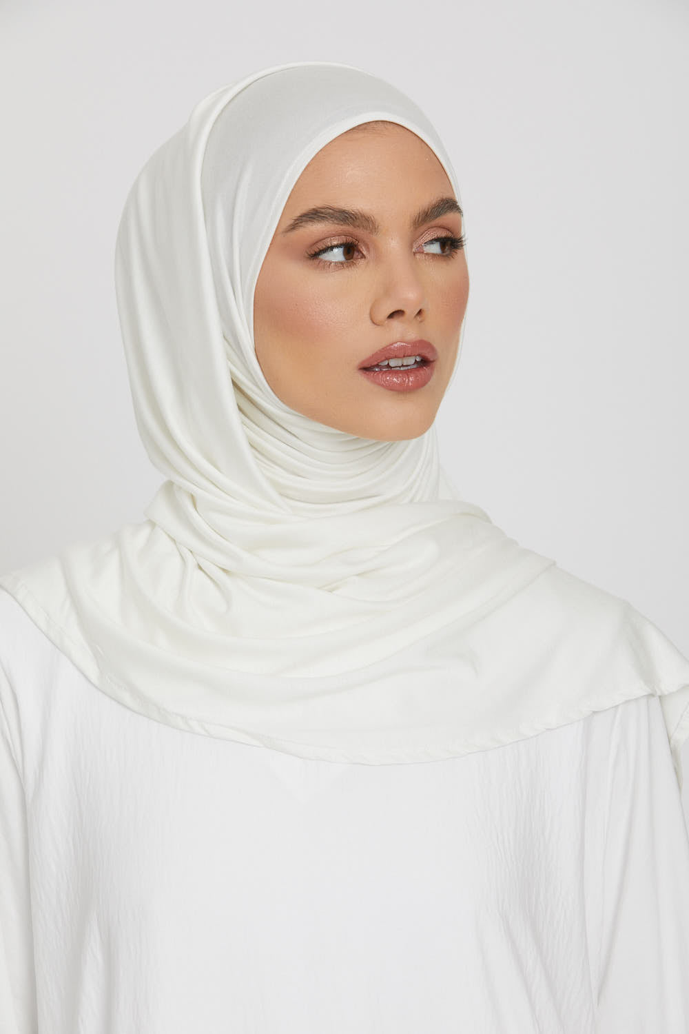 Hijab Jersey Instantané Premium - Blanc Ivoire