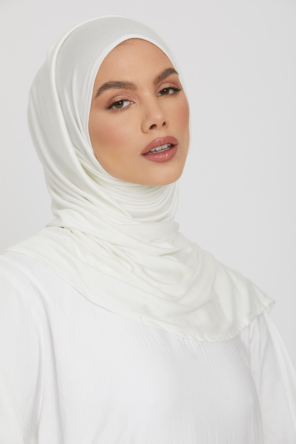 Hijab Jersey Instantané Premium - Blanc Ivoire