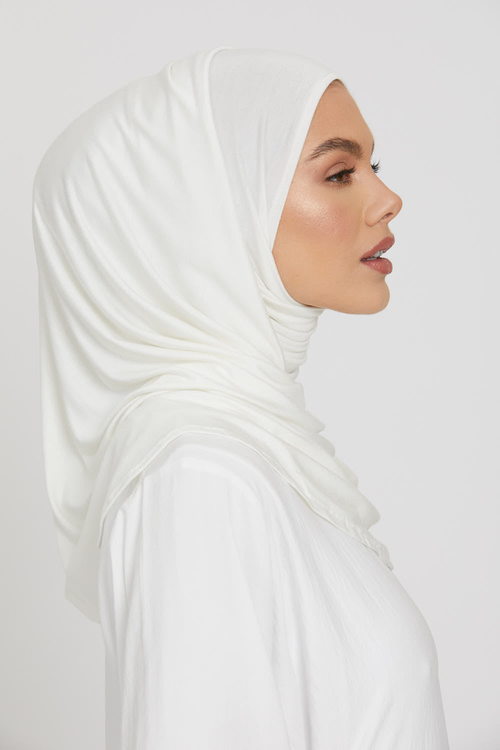 Hijab Jersey Instantané Premium - Blanc Ivoire