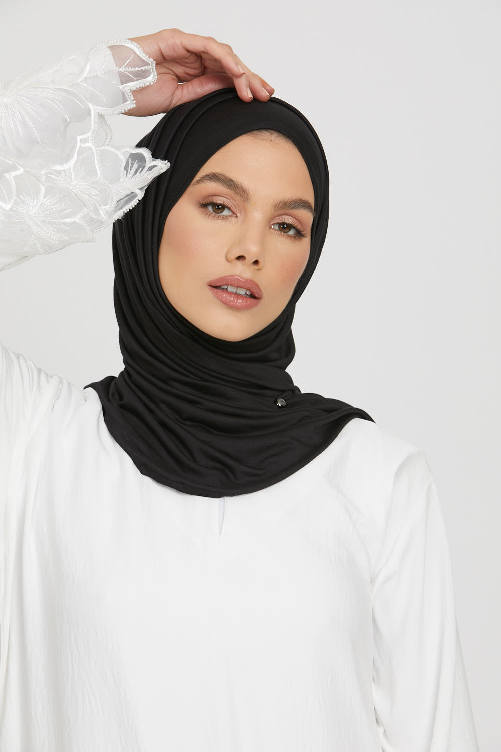 Hijab Jersey Instantané Premium - Noir
