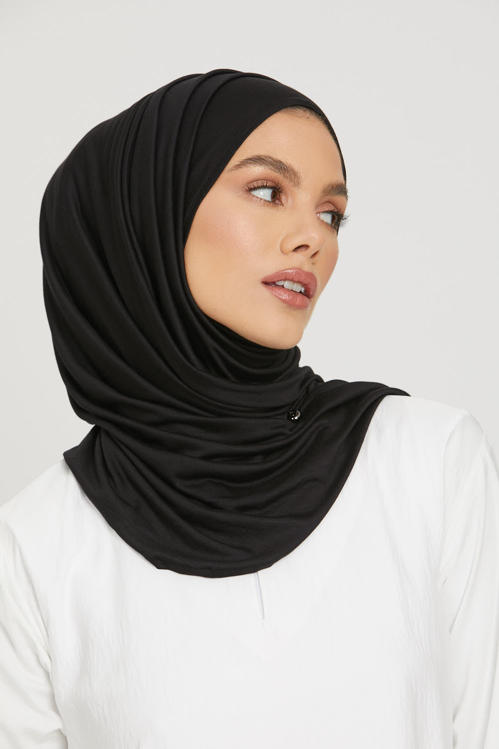 Hijab Jersey Instantané Premium - Noir