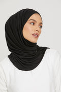 Hijab Jersey Instantané Premium - Noir