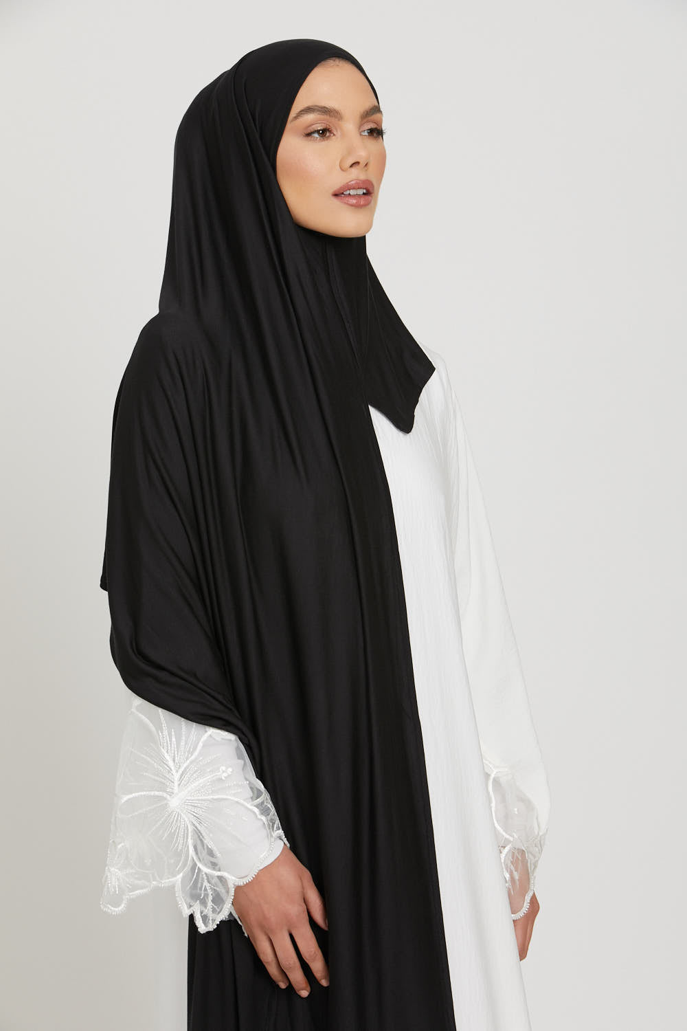 Hijab Jersey Instantané Premium - Noir