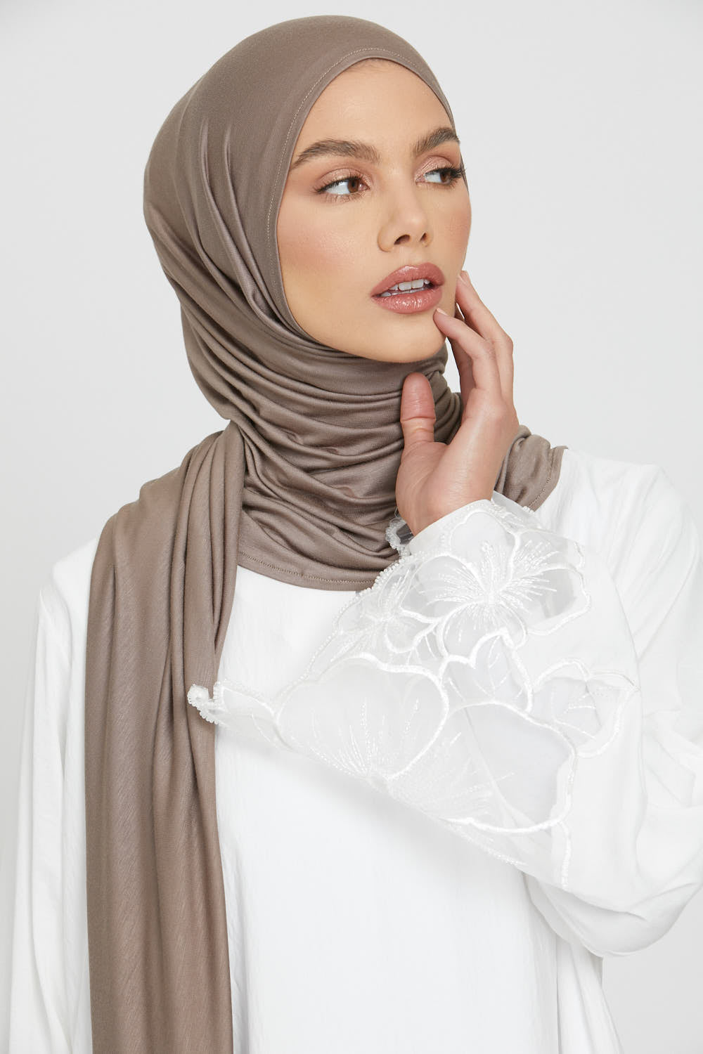 Hijab Jersey Instantané Premium - Café au Lait