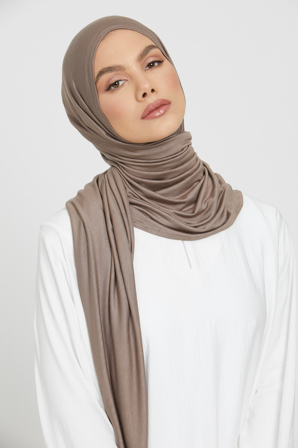 Hijab Jersey Instantané Premium - Café au Lait