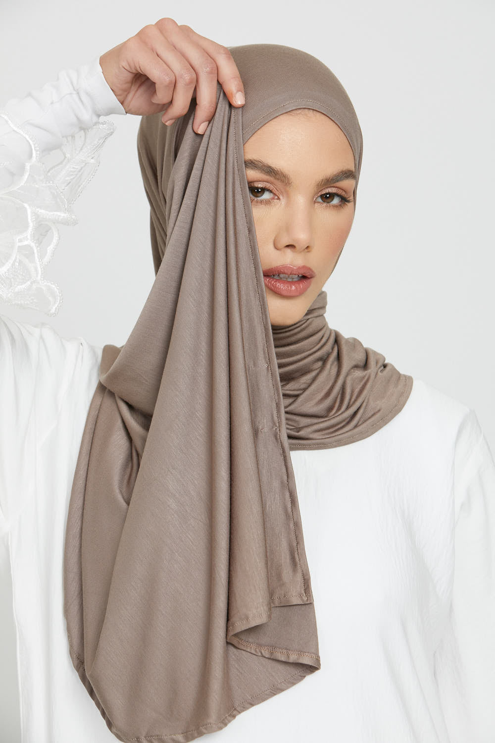Hijab Jersey Instantané Premium - Café au Lait