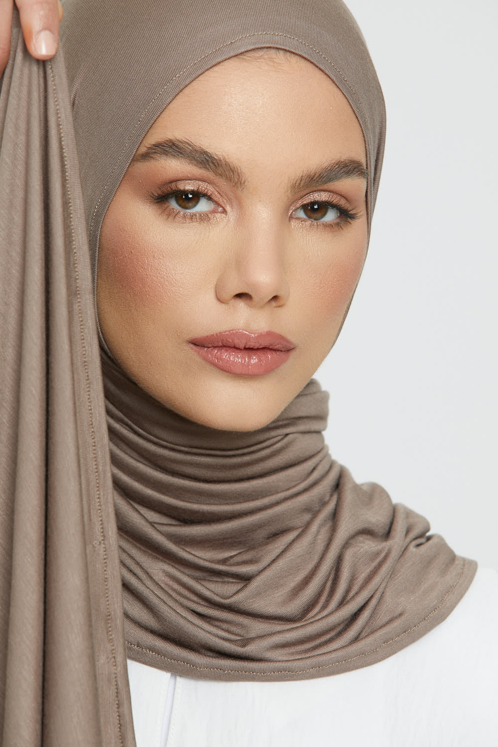 Hijab Jersey Instantané Premium - Café au Lait