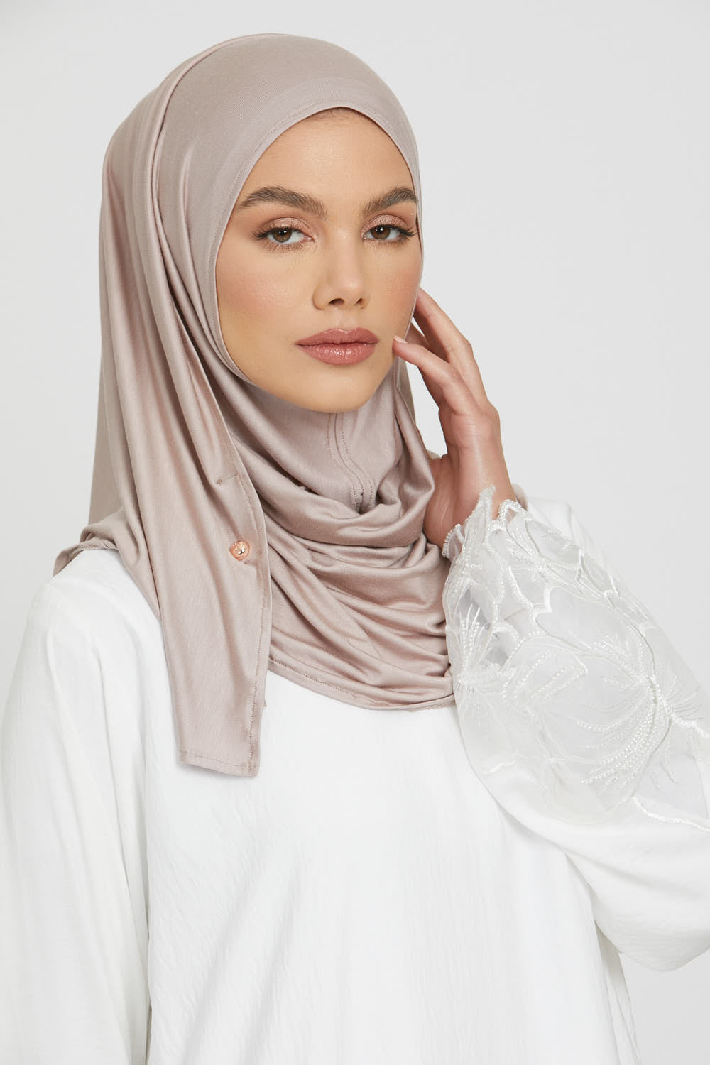 Hijab Jersey Instantané Premium - Vison
