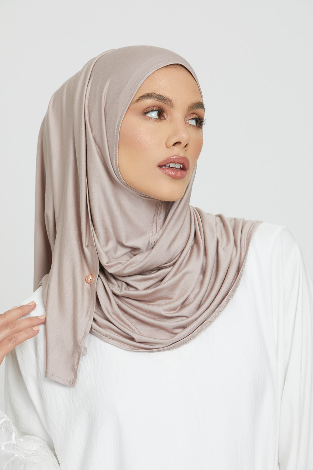Hijab Jersey Instantané Premium - Vison