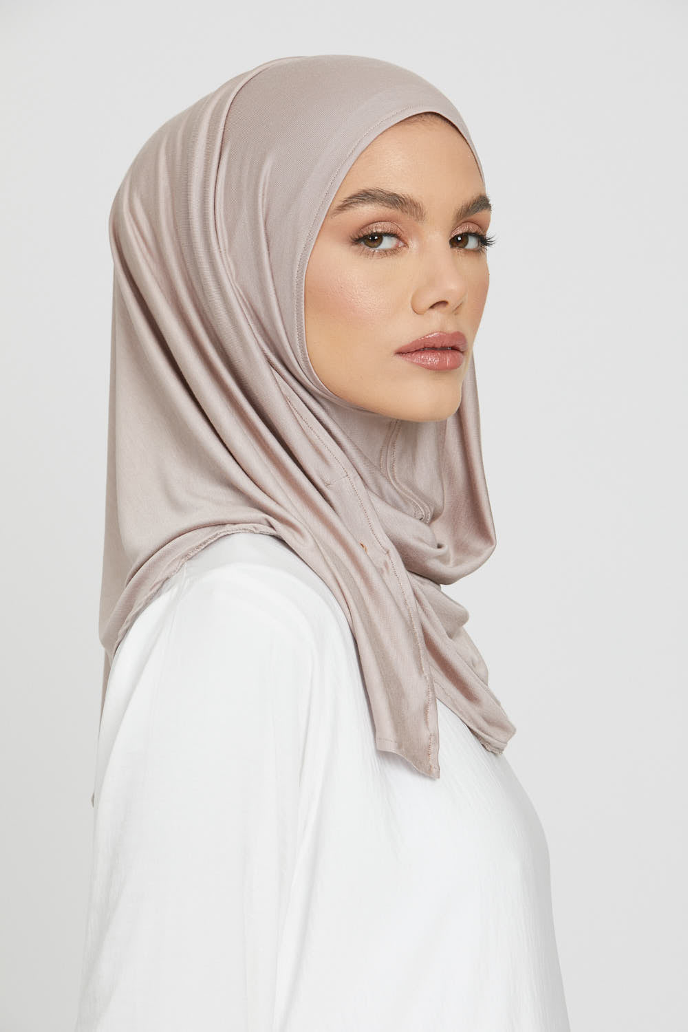 Hijab Jersey Instantané Premium - Vison