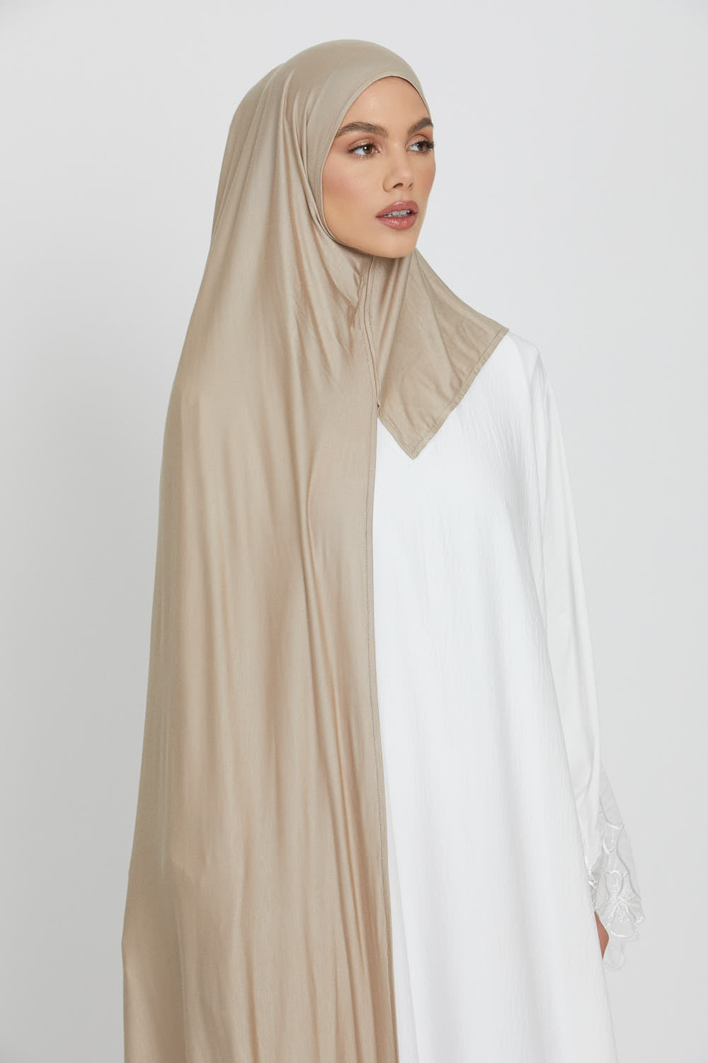 Hijab Jersey Instantané Premium - Nude