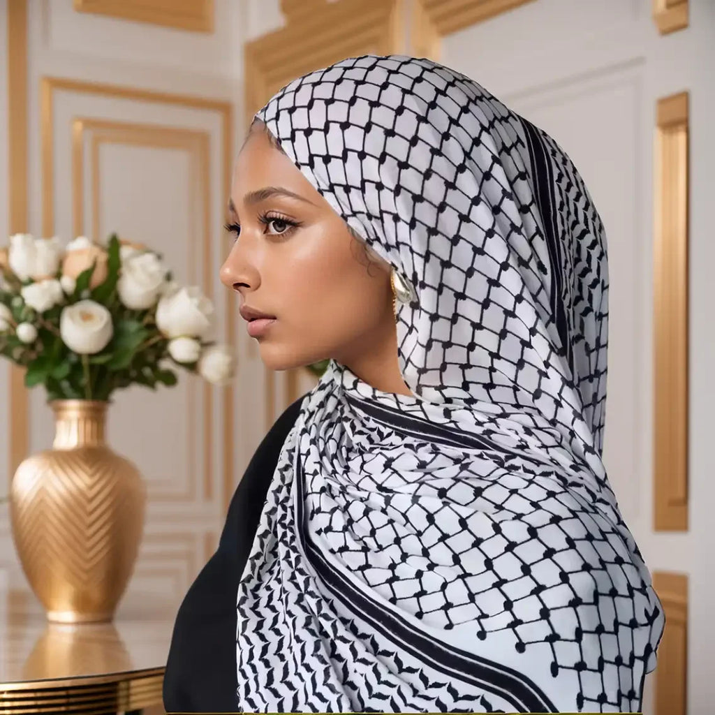 Hijab Keffieh Mousseline – Foulard Islamique Léger et Respirant pour Femmes | Collection Vela