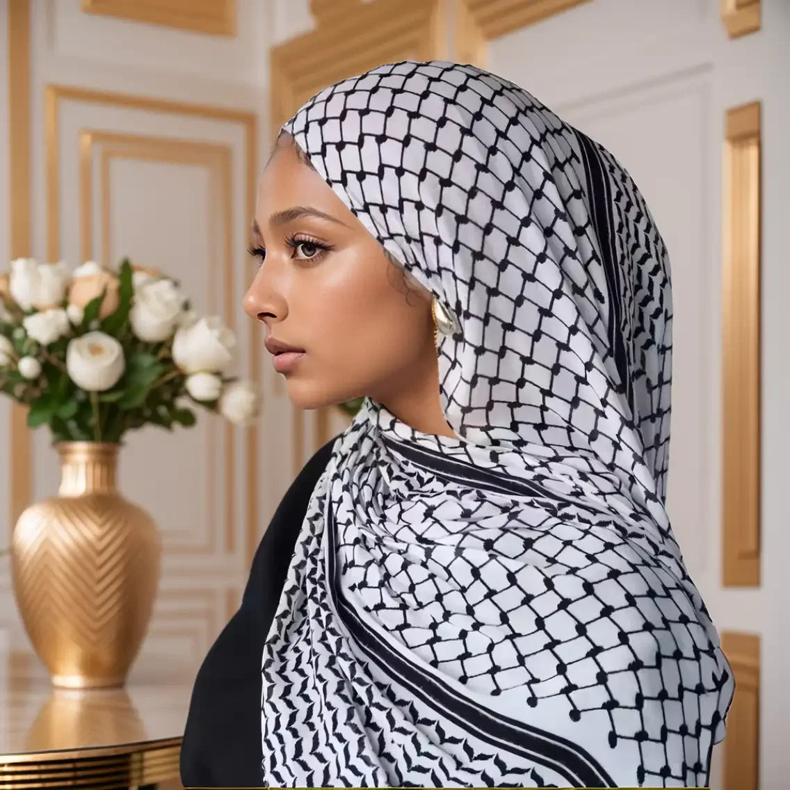 Hijab Keffieh Mousseline – Foulard Islamique Léger et Respirant pour Femmes | Collection Vela