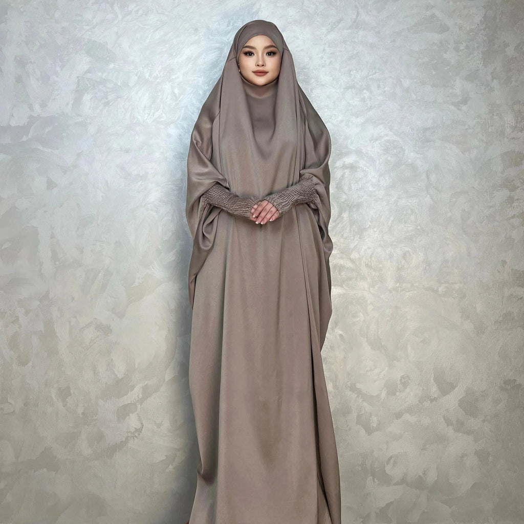 LM001 Robe Musulmane pour Femmes | Jilbab Abaya Une Pièce | Vêtement de Prière Modeste & Khimar Islamique Style Dubaï