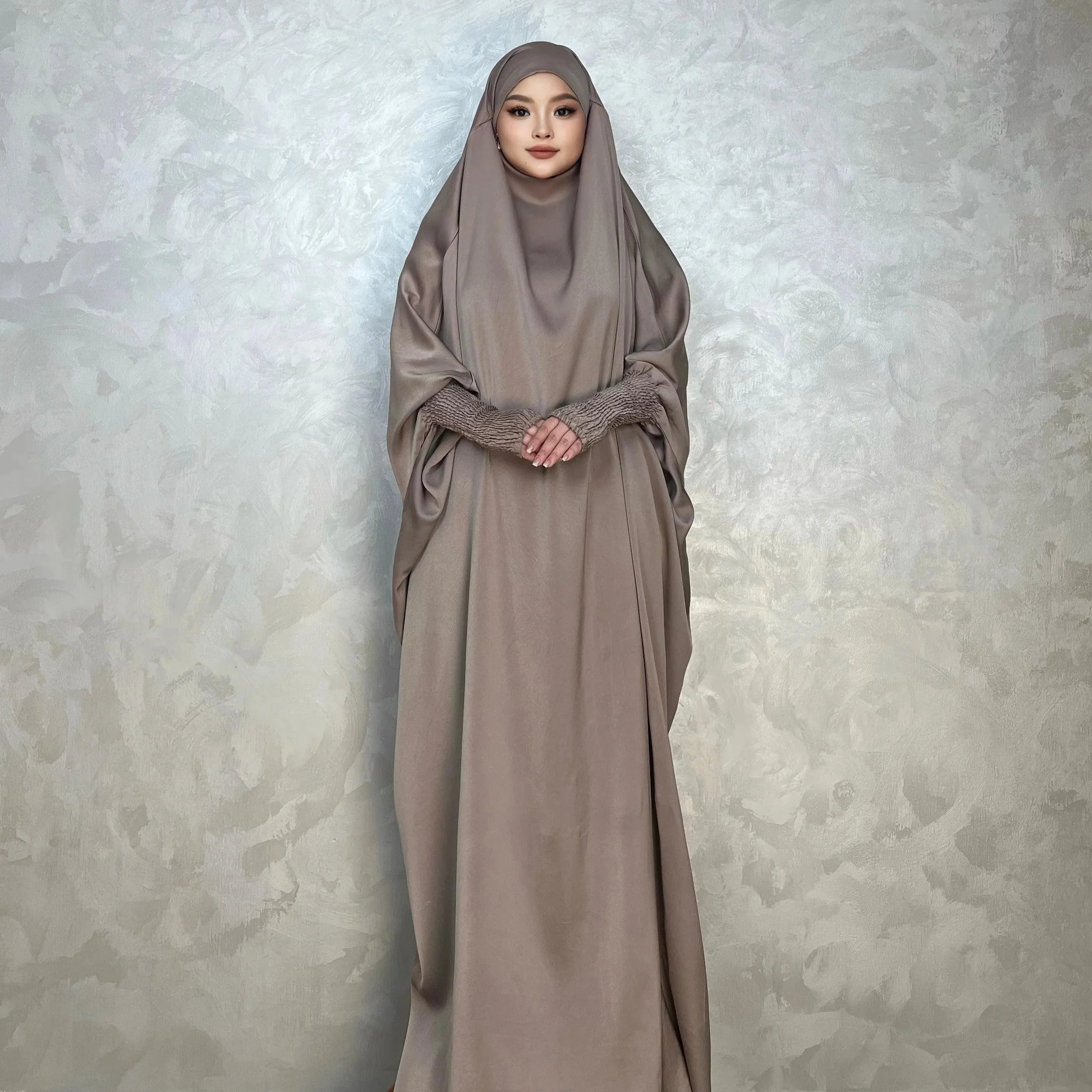 LM001 Robe Musulmane pour Femmes | Jilbab Abaya Une Pièce | Vêtement de Prière Modeste & Khimar Islamique Style Dubaï