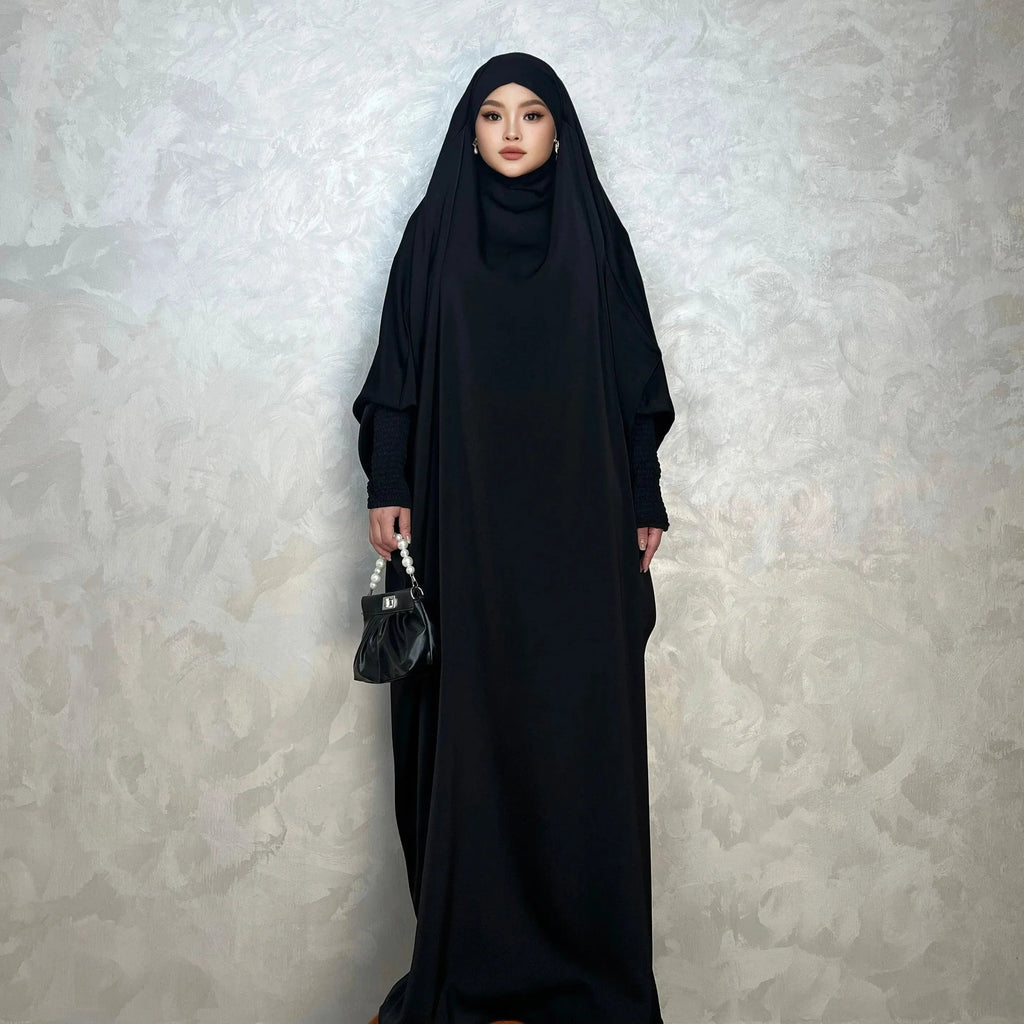 LM001 Robe Musulmane pour Femmes | Jilbab Abaya Une Pièce | Vêtement de Prière Modeste & Khimar Islamique Style Dubaï