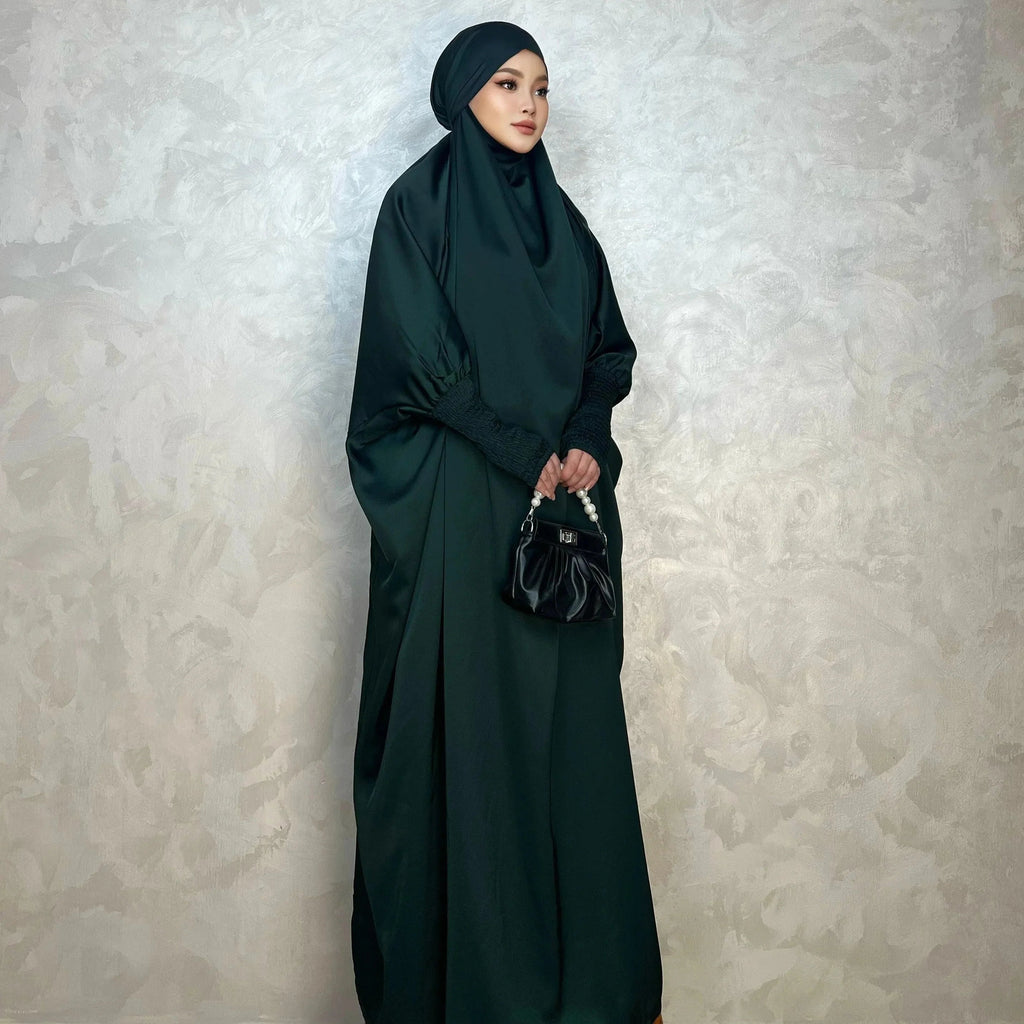LM001 Robe Musulmane pour Femmes | Jilbab Abaya Une Pièce | Vêtement de Prière Modeste & Khimar Islamique Style Dubaï