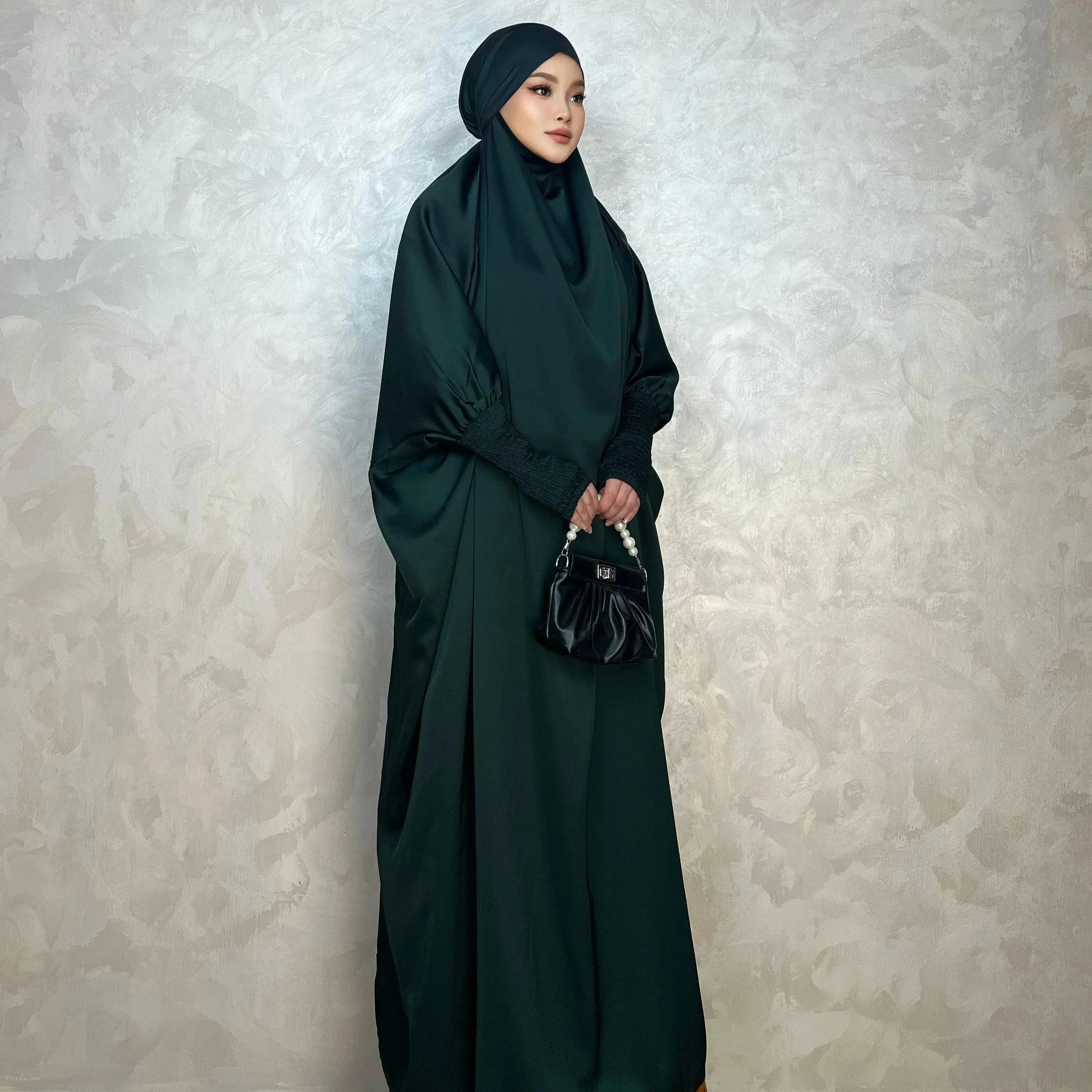 LM001 Robe Musulmane pour Femmes | Jilbab Abaya Une Pièce | Vêtement de Prière Modeste & Khimar Islamique Style Dubaï