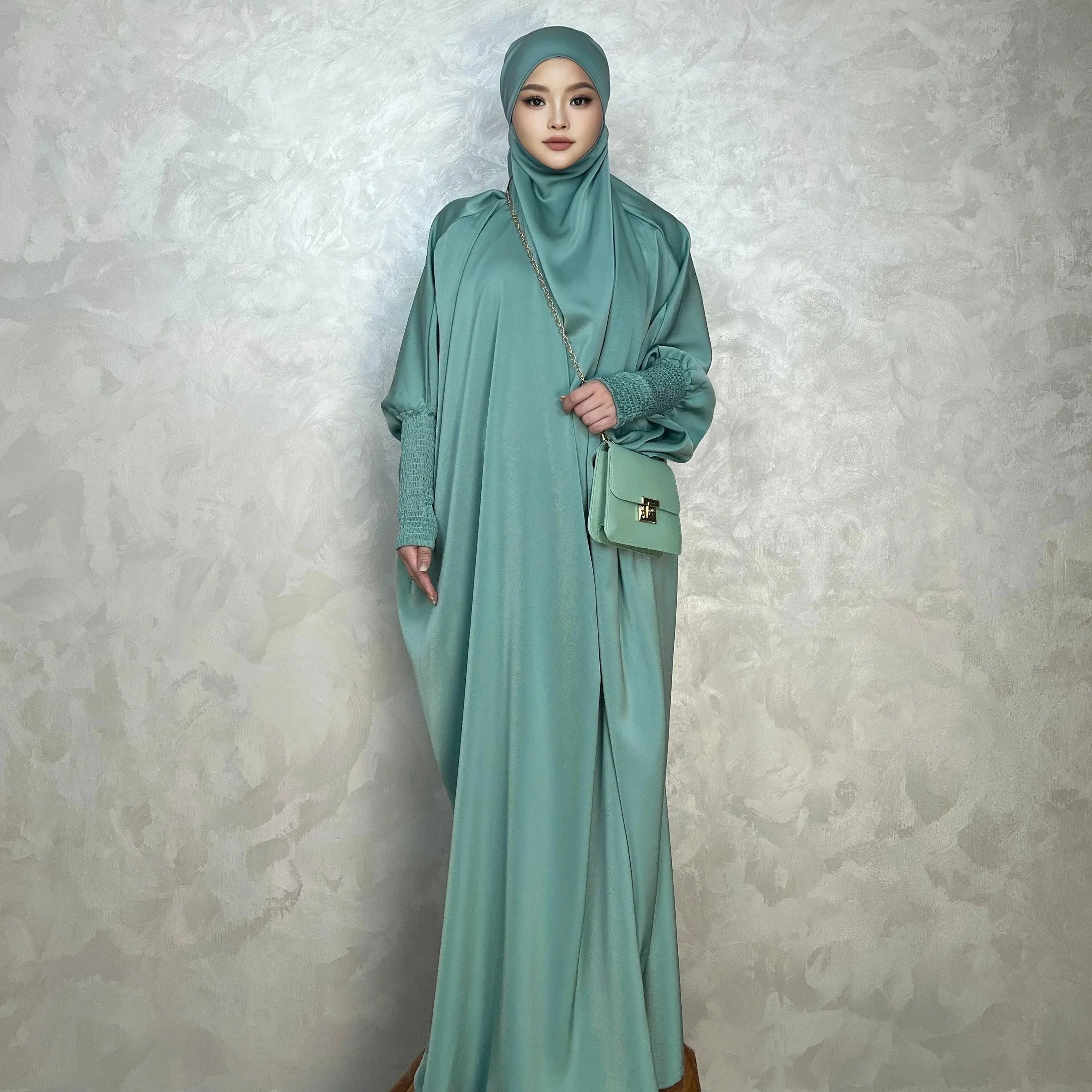 LM001 Robe Musulmane pour Femmes | Jilbab Abaya Une Pièce | Vêtement de Prière Modeste & Khimar Islamique Style Dubaï