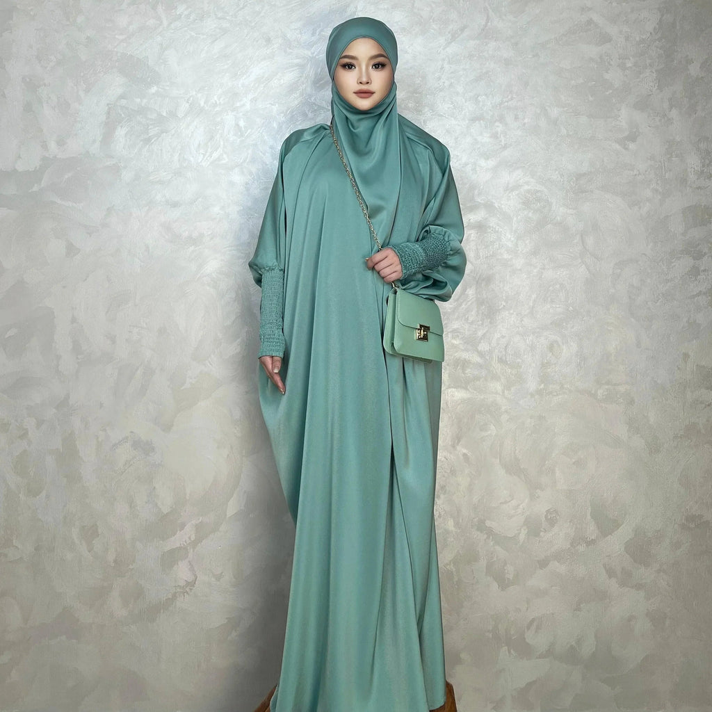 LM001 Robe Musulmane pour Femmes | Jilbab Abaya Une Pièce | Vêtement de Prière Modeste & Khimar Islamique Style Dubaï