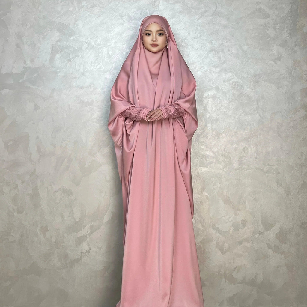LM001 Robe Musulmane pour Femmes | Jilbab Abaya Une Pièce | Vêtement de Prière Modeste & Khimar Islamique Style Dubaï