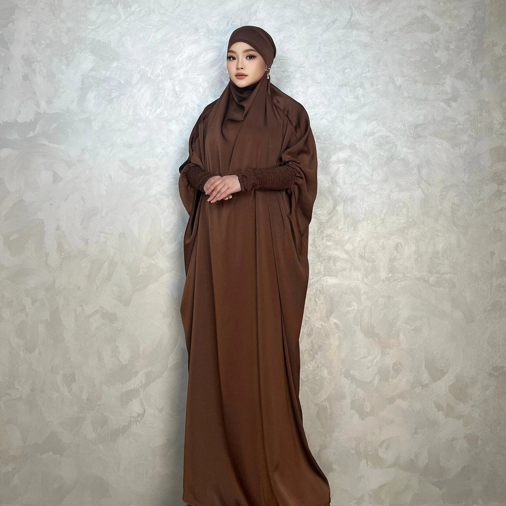 LM001 Robe Musulmane pour Femmes | Jilbab Abaya Une Pièce | Vêtement de Prière Modeste & Khimar Islamique Style Dubaï