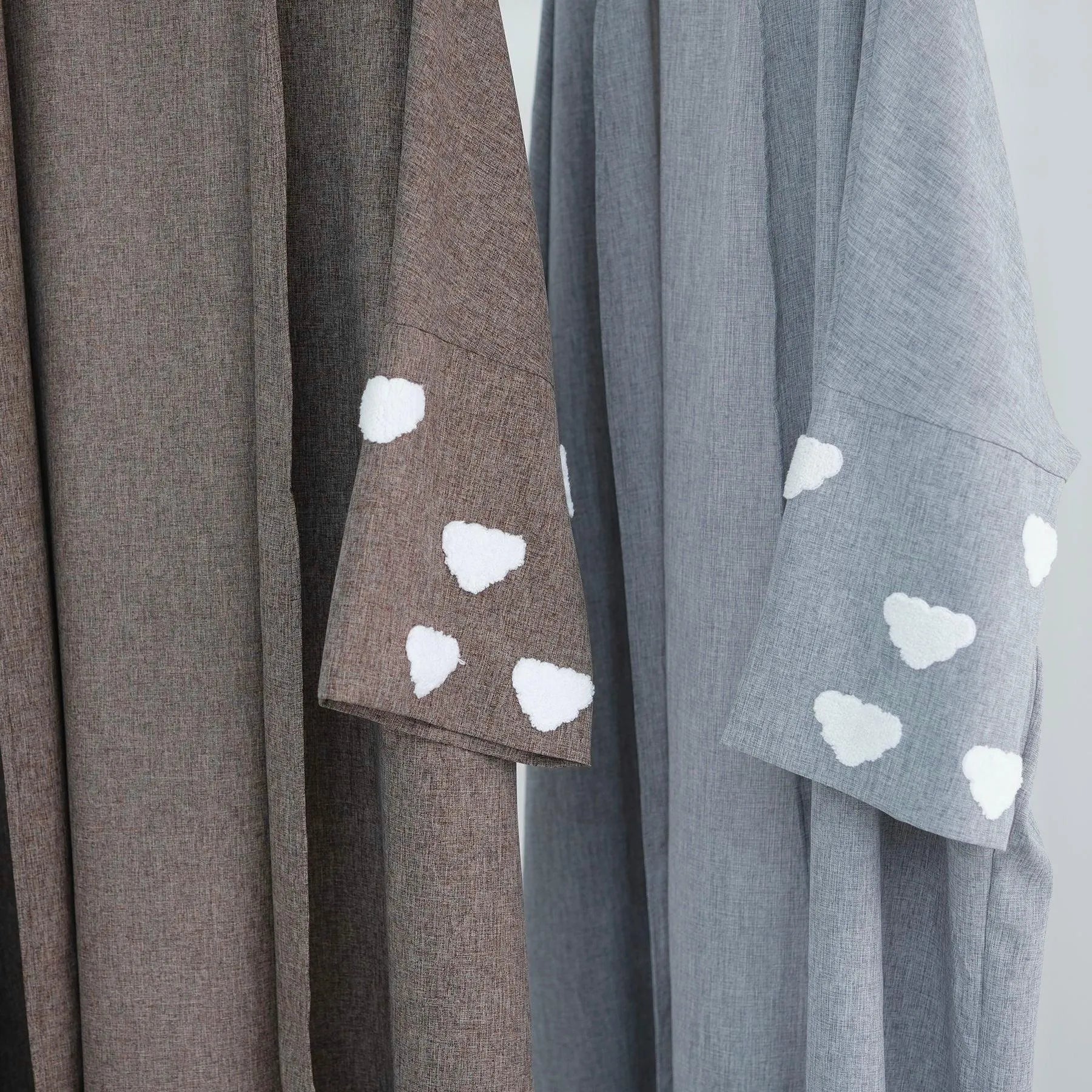 LM027 Abaya Cardigan Kimono Ouvert Texturé Lin Élégant Sahāb | Vêtement Islamique Modeste pour Femmes