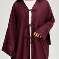 LM053 Cardigan Kimono Noué Modeste – Style Abaya Ouverte Look Crêpe Lin