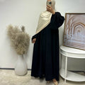 LM057 Robe Abaya Hiver Velours Côtelé Manches Ballon Réversibles & Silhouette A-Line Épaisse Chaude Mode Modeste